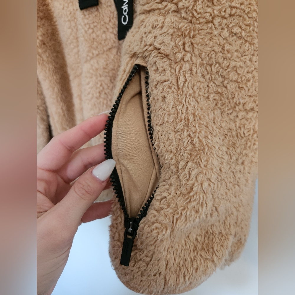 Calvin Klein Sherpa Zip Up Sweater M - Picture 4 of 6